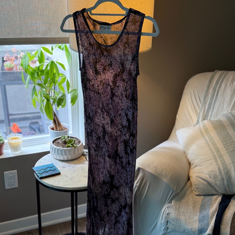 Vintage Paradiso Dress (Purple Floral)